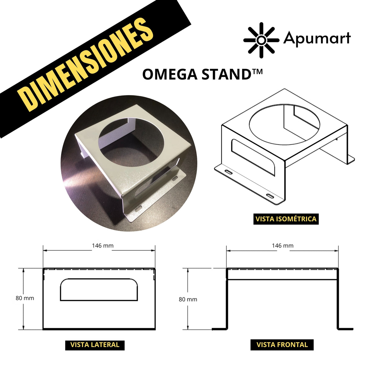 OMEGA STAND™ – Soporte Metálico para Manómetros Diferenciales de Montaje Rápido