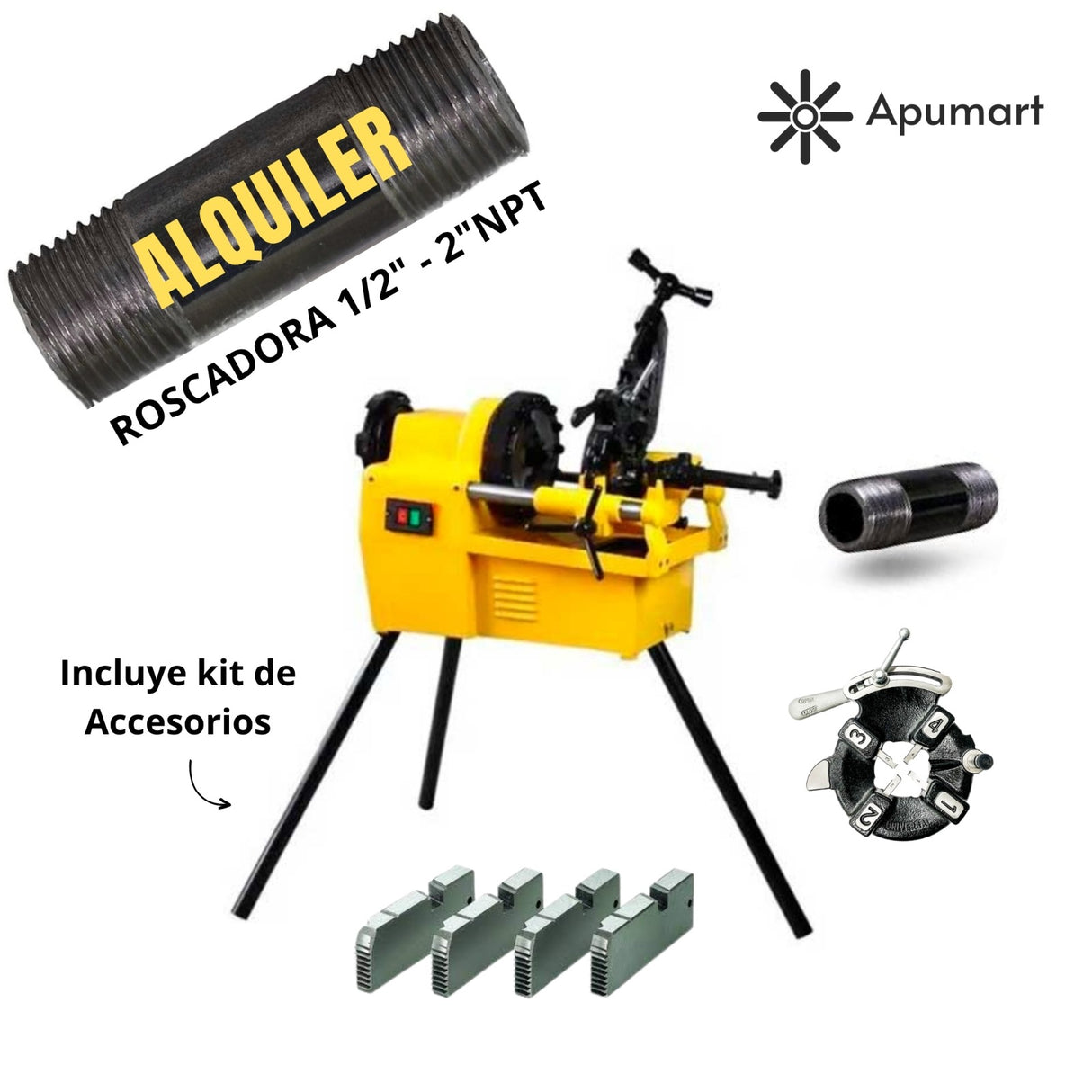 Máquina Roscadora 1/2″-2″ NPT para Tuberías