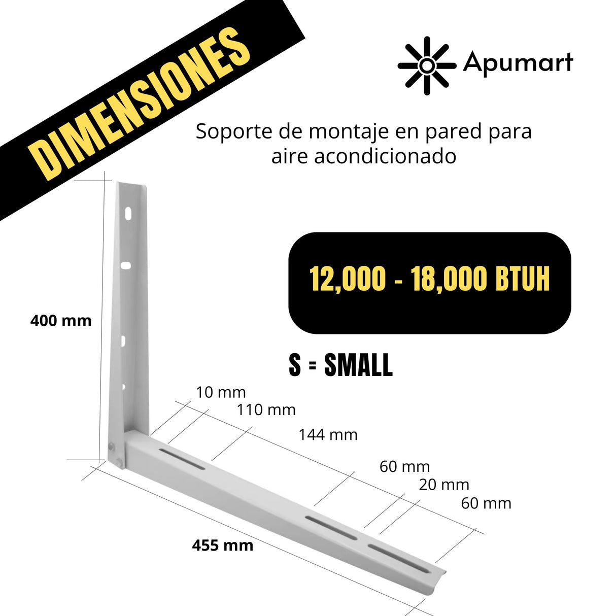 Soporte Metálico AC-BRACKET S para Montaje de Condensadoras 12,000–18,000 BTU/h