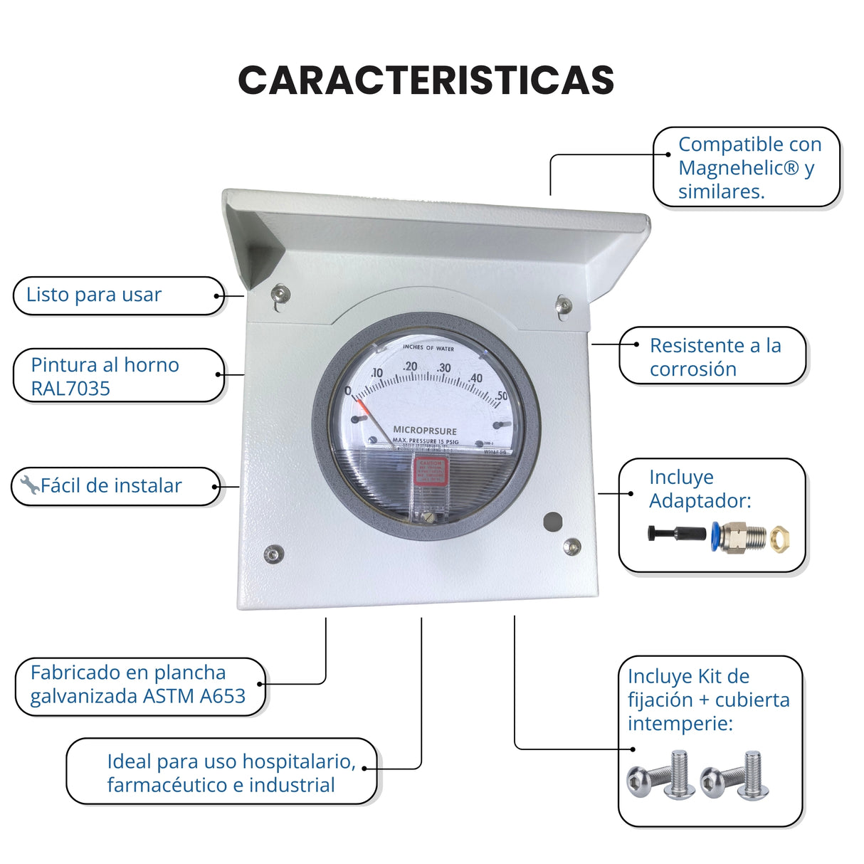 CAJA DX™ – Caja Hermética Metálica para Manómetros Diferenciales