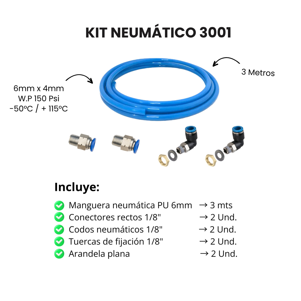 K-3001™ – Kit Neumático para conexión de manómetros diferenciales