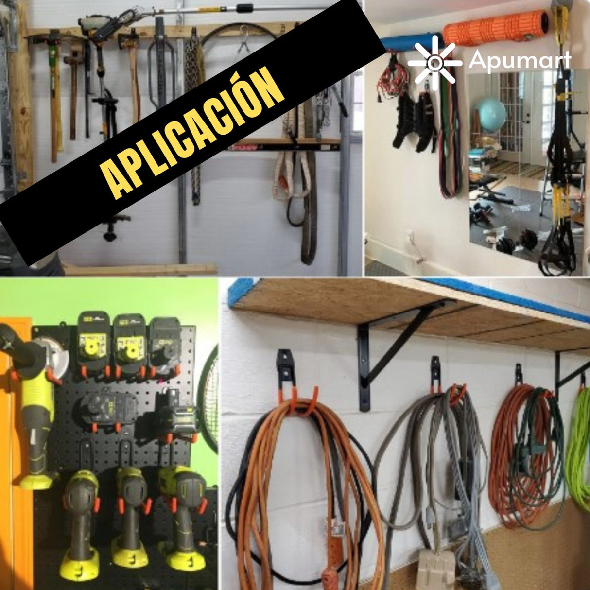 Gancho Universal de Pared con Cubierta de Goma – Hierro Reforzado