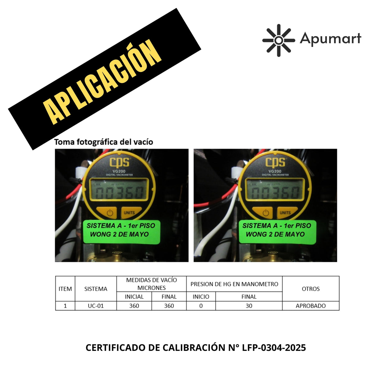 Vacuómetro CPS VG200 Calibrado