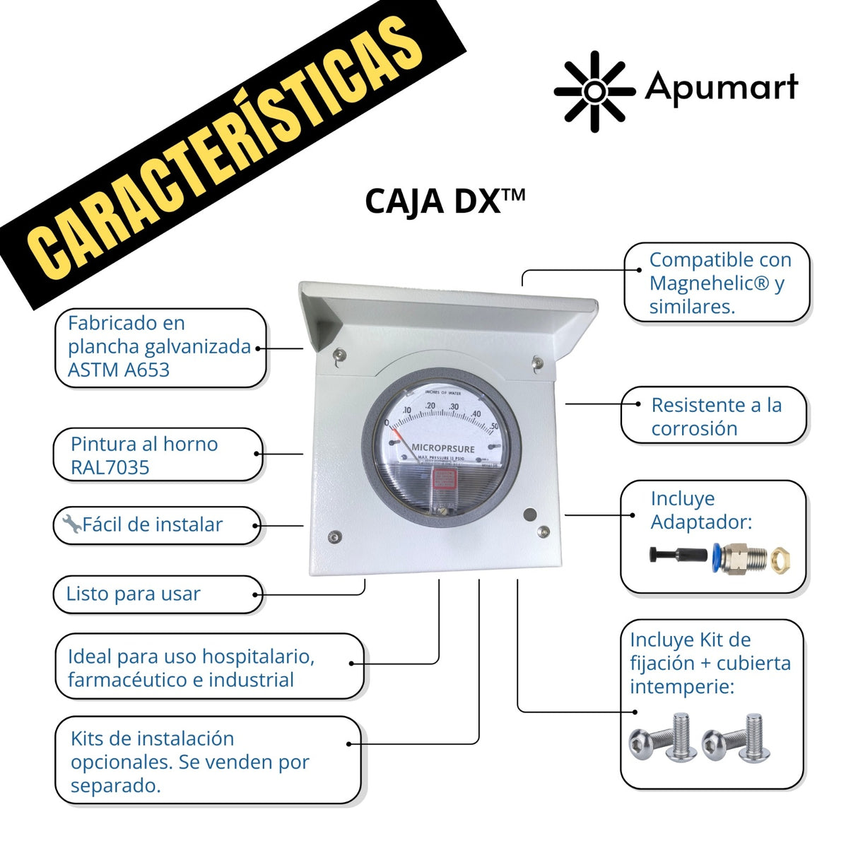 CAJA DX™ – Caja Hermética Metálica para Manómetros Diferenciales
