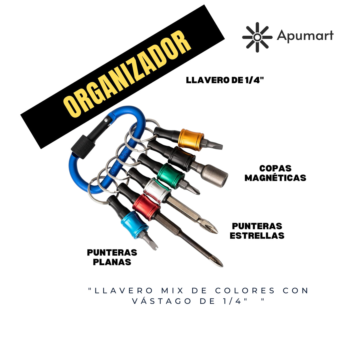 Llavero Porta Puntas Magnético – Organizador de Brocas y Punteras