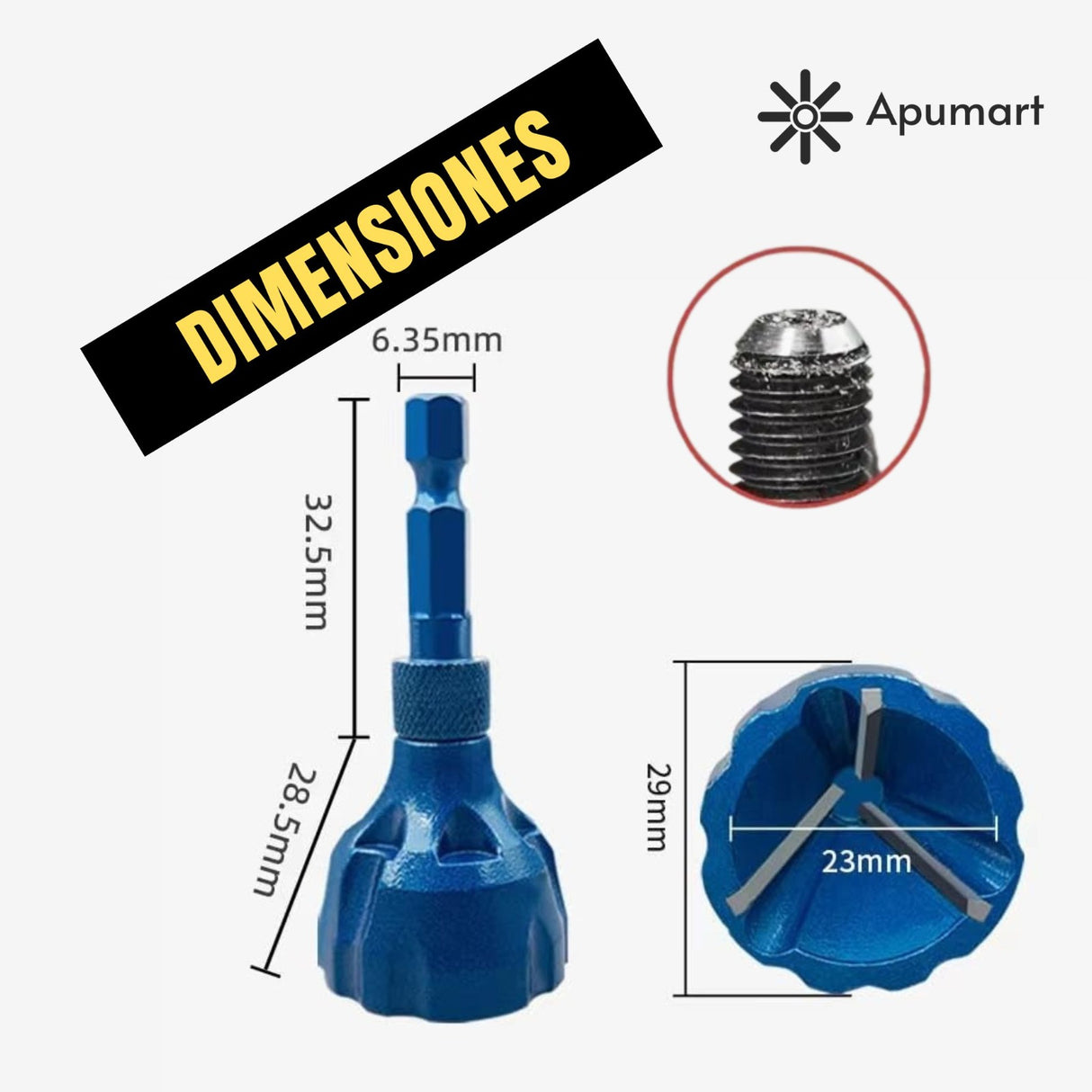 Broca Desbarbadora para Varilla Roscada 1/4” – Acero Tungsteno Profesional