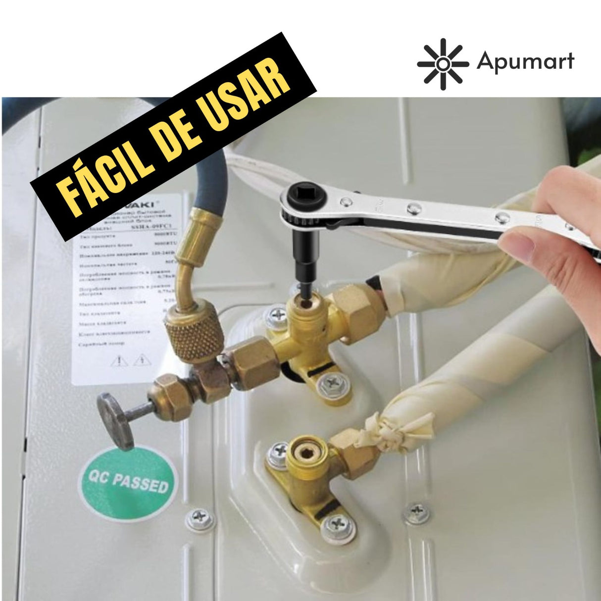 Llave Ratchet HVAC (Trinquete) para Válvulas de Refrigeración 1/4", 3/8", 5/16"