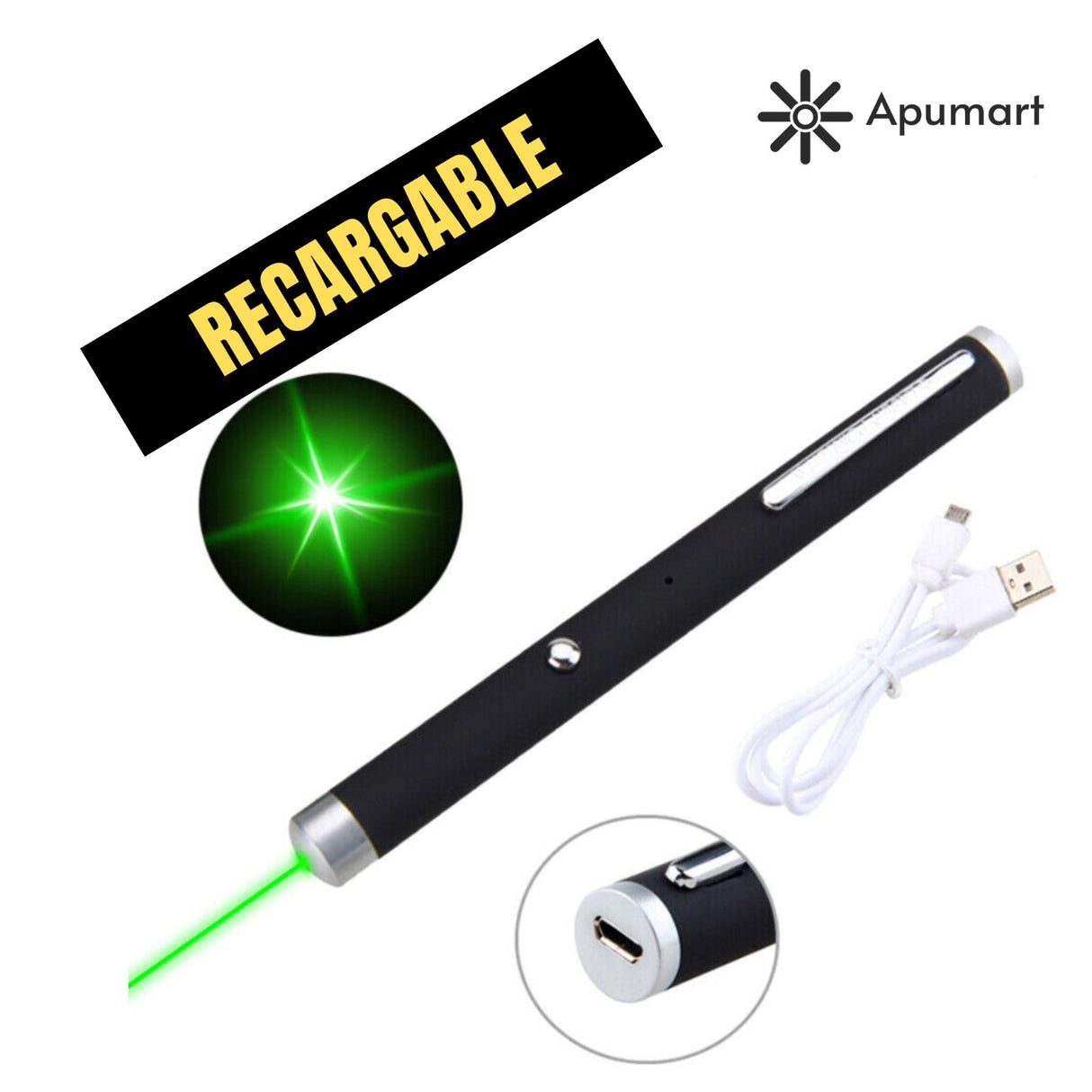 Puntero Láser Recargable USB 3 Colores – Profesional HVAC y Presentaciones