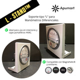 L-STAND™ – Soporte Metálico Tipo “L” para Manómetros Diferenciales HVAC