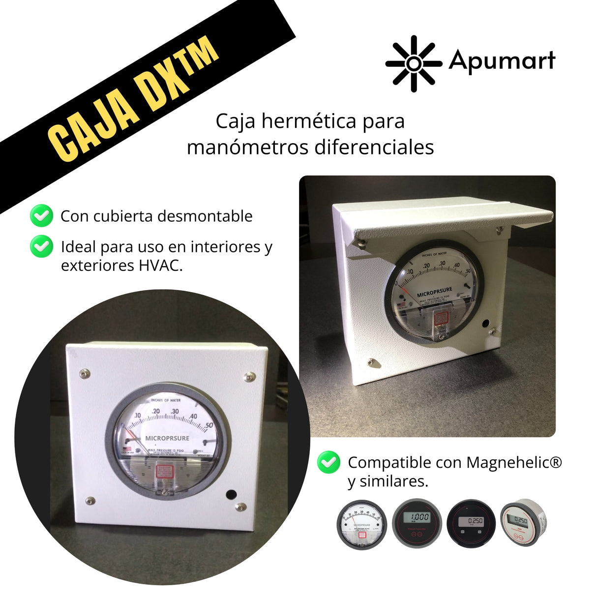 CAJA DX™ – Caja Hermética Metálica para Manómetros Diferenciales