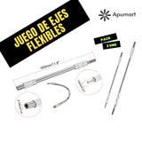 Juego de Ejes Flexibles para Taladro – 20 cm y 30 cm en Acero Inoxidable