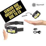 Linterna Frontal Recargable LED – Sensor y Carga Tipo C