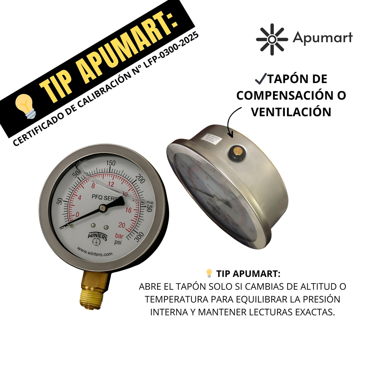 Manómetro de Glicerina 0–300 PSI – Pruebas Hidrostáticas