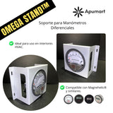 OMEGA STAND™ – Soporte Metálico para Manómetros Diferenciales de Montaje Rápido