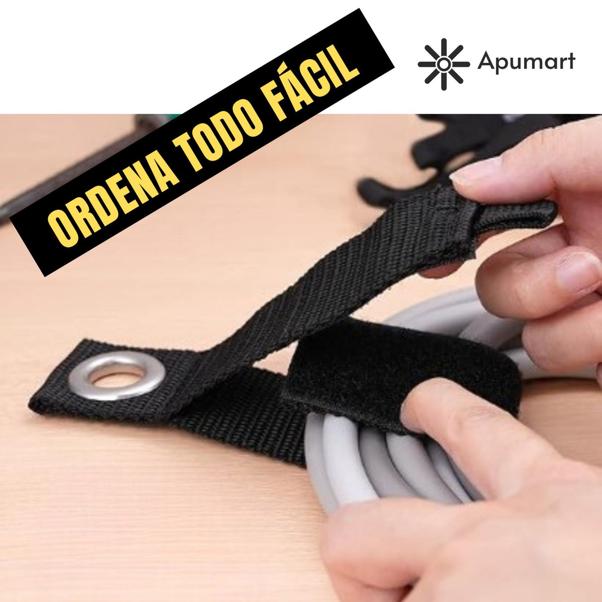 Organizador de Cables con Correa de Nailon – Uso Técnico y Taller