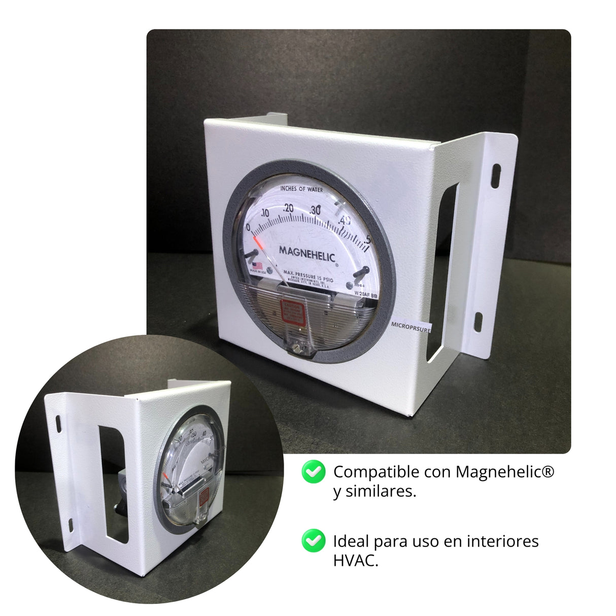 OMEGA STAND™ – Soporte Metálico para Manómetros Diferenciales de Montaje Rápido
