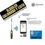 Alquiler de anemómetro Testo 405i calibrado para medición de caudal de aire HVAC