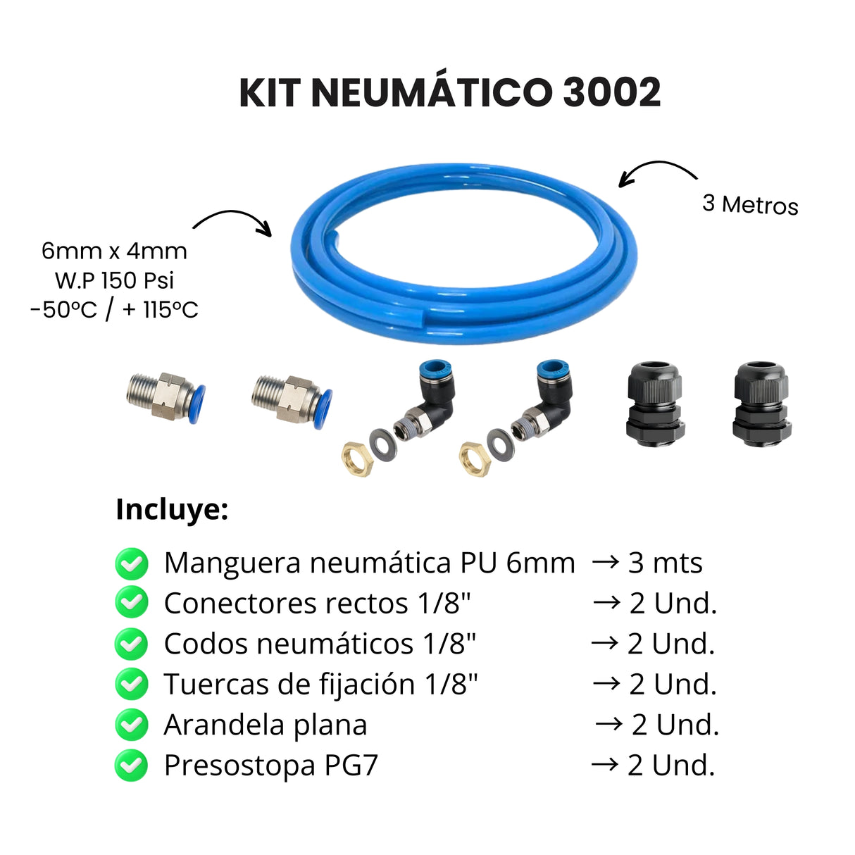 K-3002™ – Kit Neumático para conexión de manómetros diferenciales