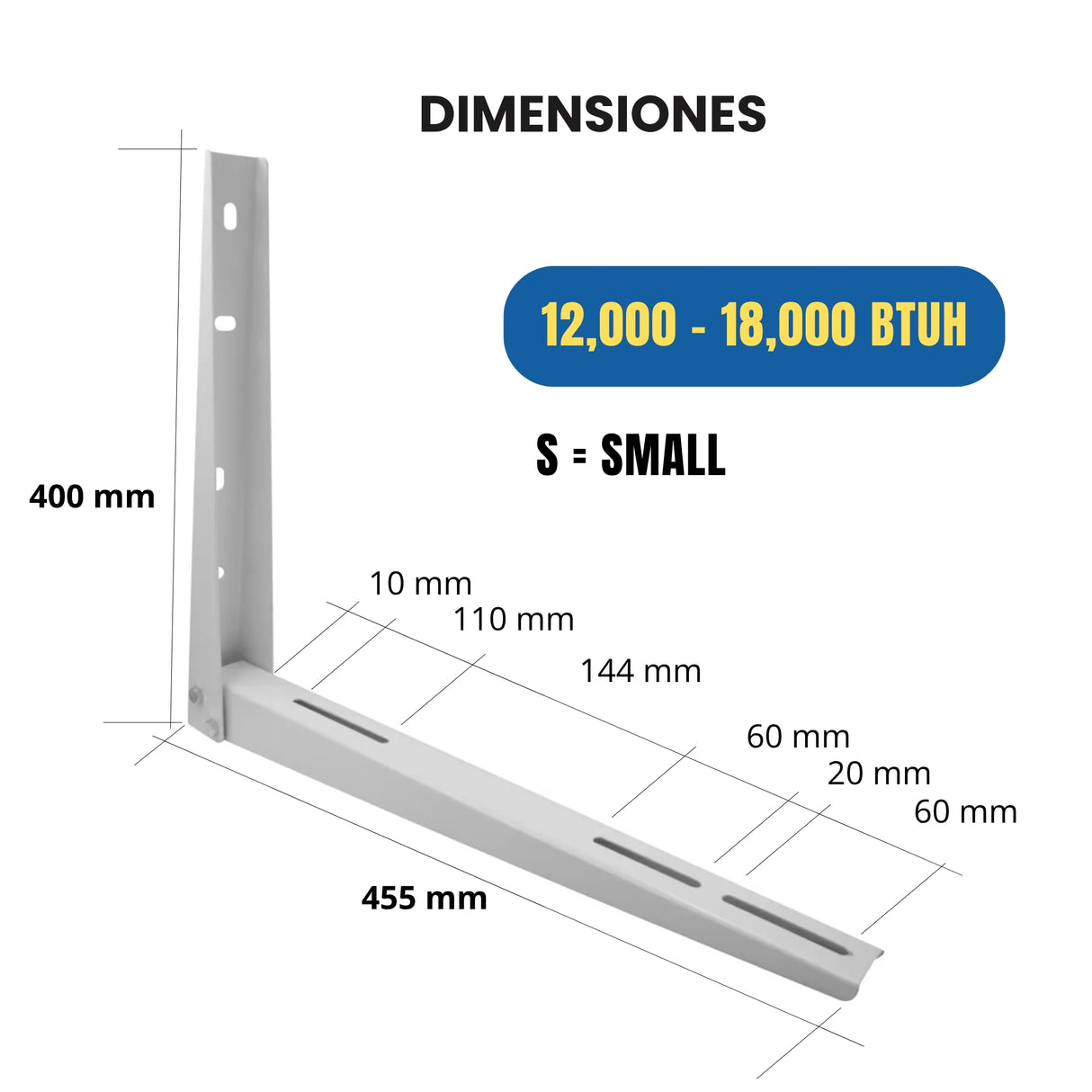 Soporte Metálico AC-BRACKET S para Montaje de Condensadoras 12,000–18,000 BTU/h