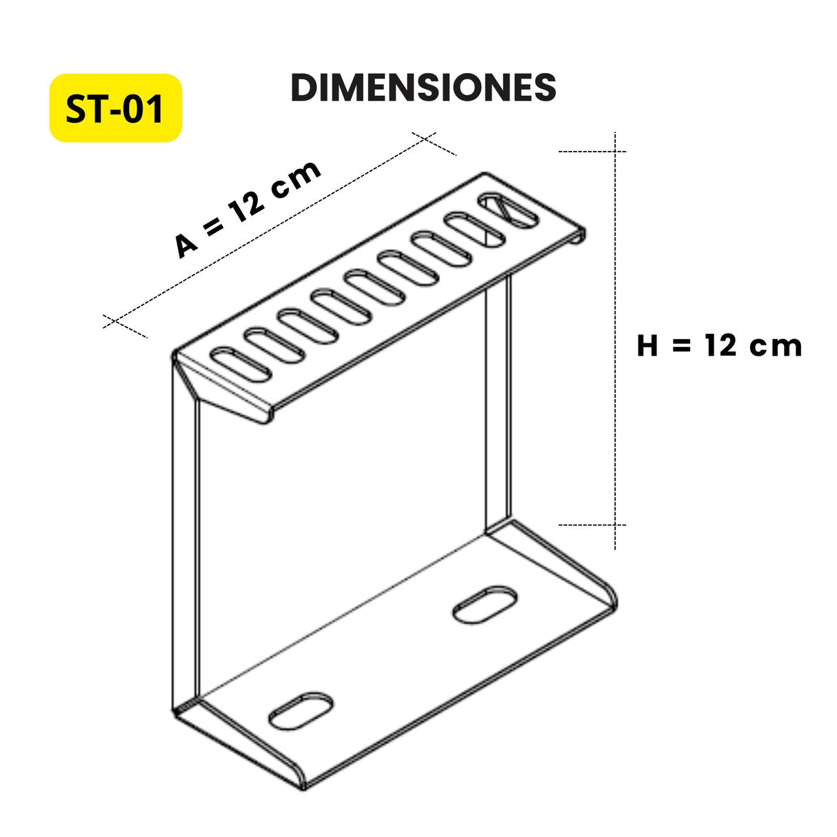 ST-01 – Soporte fijo para Tubería de Refrigeración 12x12 cm