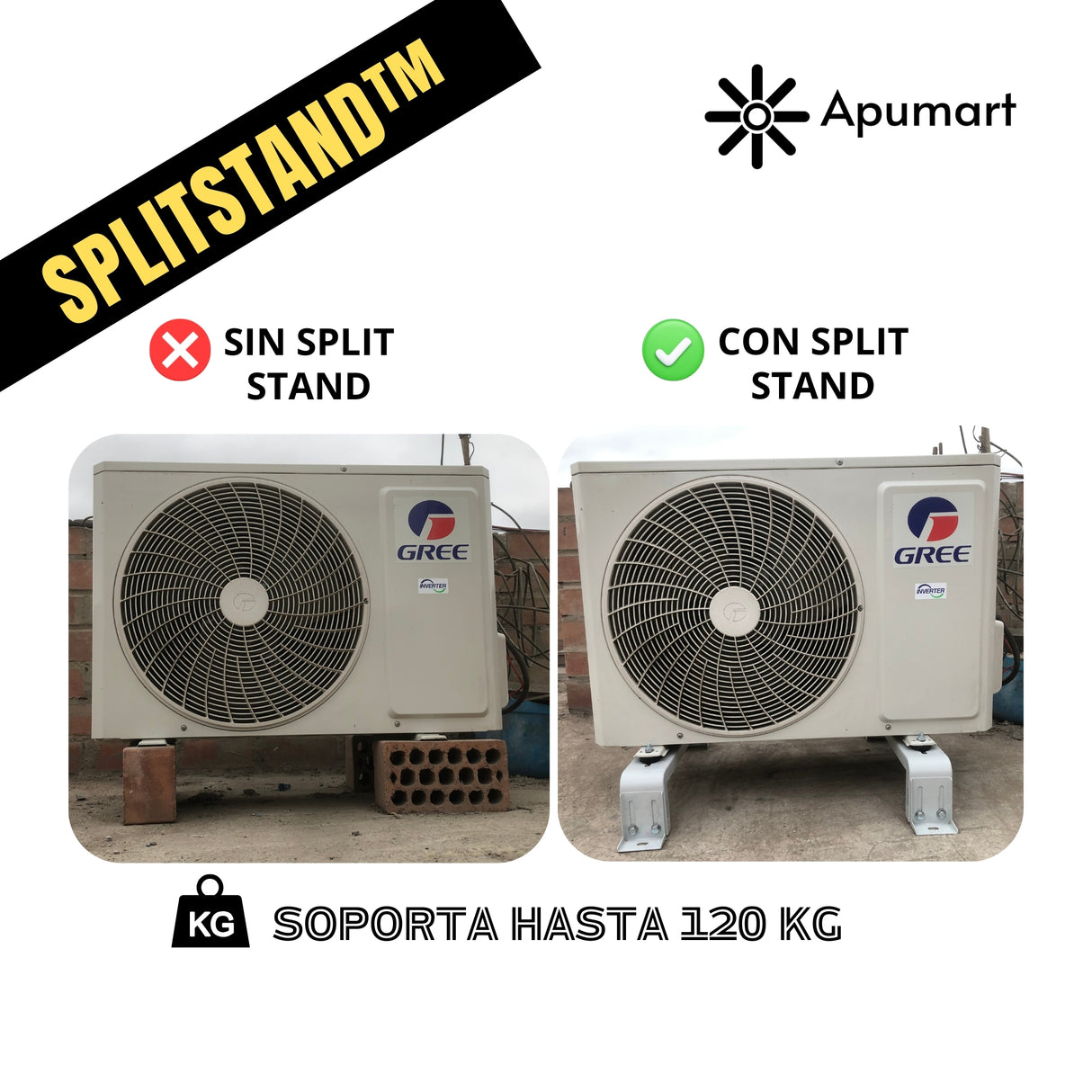SPLITSTAND™ – Soporte Regulable Universal Tipo Mesa para Unidad Condensadora de Aire Acondicionado (12,000–30,000 BTU/h)