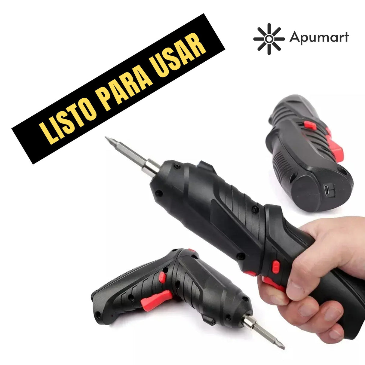 Destornillador Eléctrico Portátil Recargable – Uso Hogar y Taller