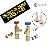 Válvula para Carga de Refrigerante R410 / R22 – Conexión 1/4” y 5/16”