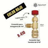 Válvula para Carga de Refrigerante R410 / R22 – Conexión 1/4” y 5/16”