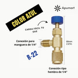 Válvula para Carga de Refrigerante R410 / R22 – Conexión 1/4” y 5/16”