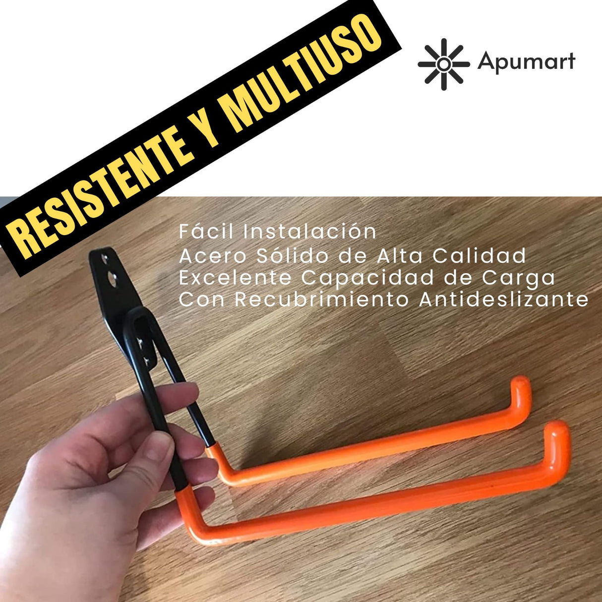 Gancho Universal de Pared con Cubierta de Goma – Hierro Reforzado