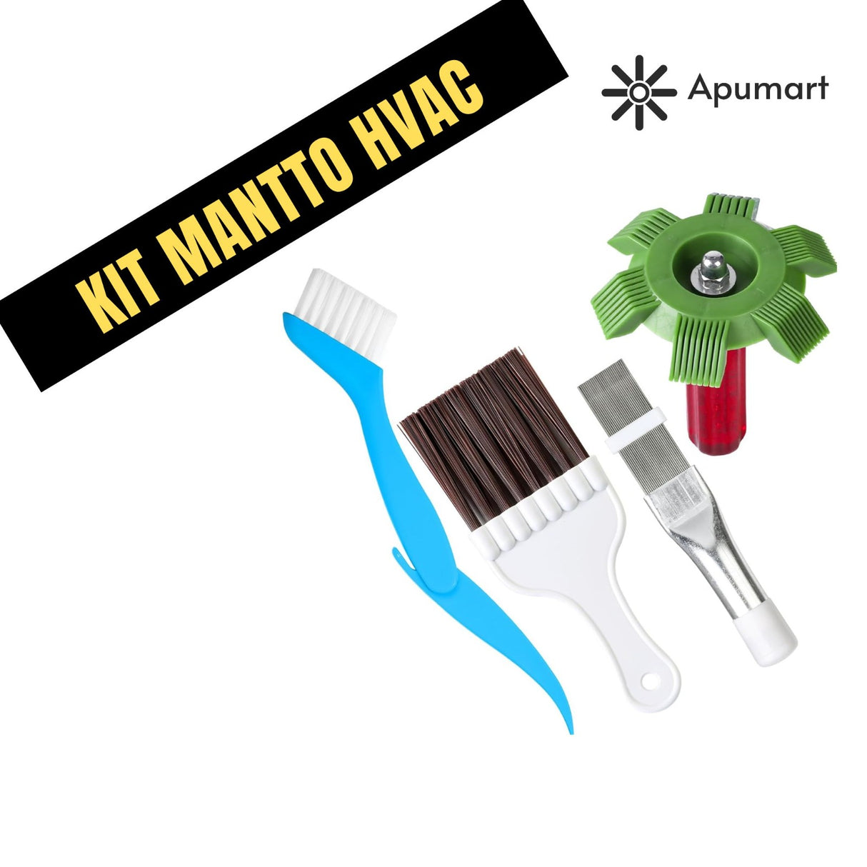 Kit de Mantenimiento HVAC – Cepillos y Peines de Limpieza para Aletas