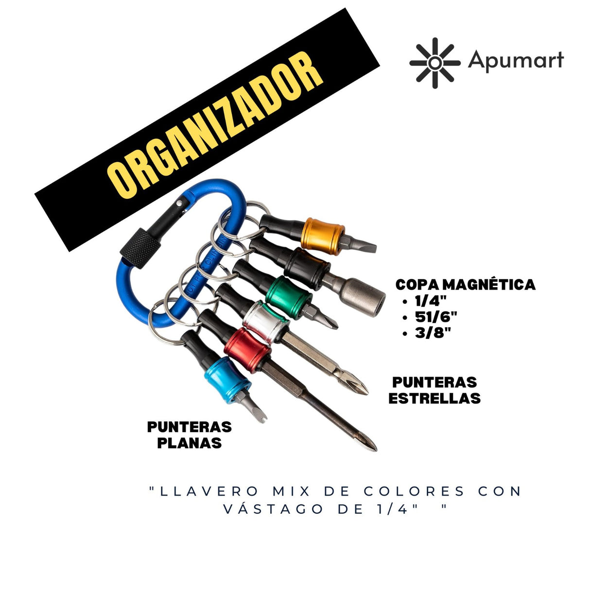 Llavero Porta Puntas Magnético – Organizador de Brocas y Punteras