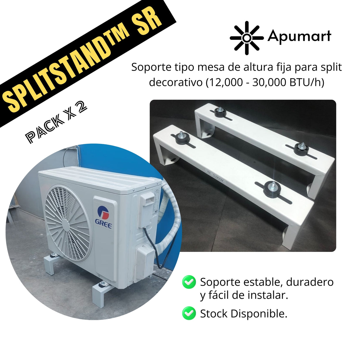 SPLITSTAND™ SR – Soporte Universal Tipo Mesa para Unidad Condensadora de Aire Acondicionado (12,000–30,000 BTU/h)