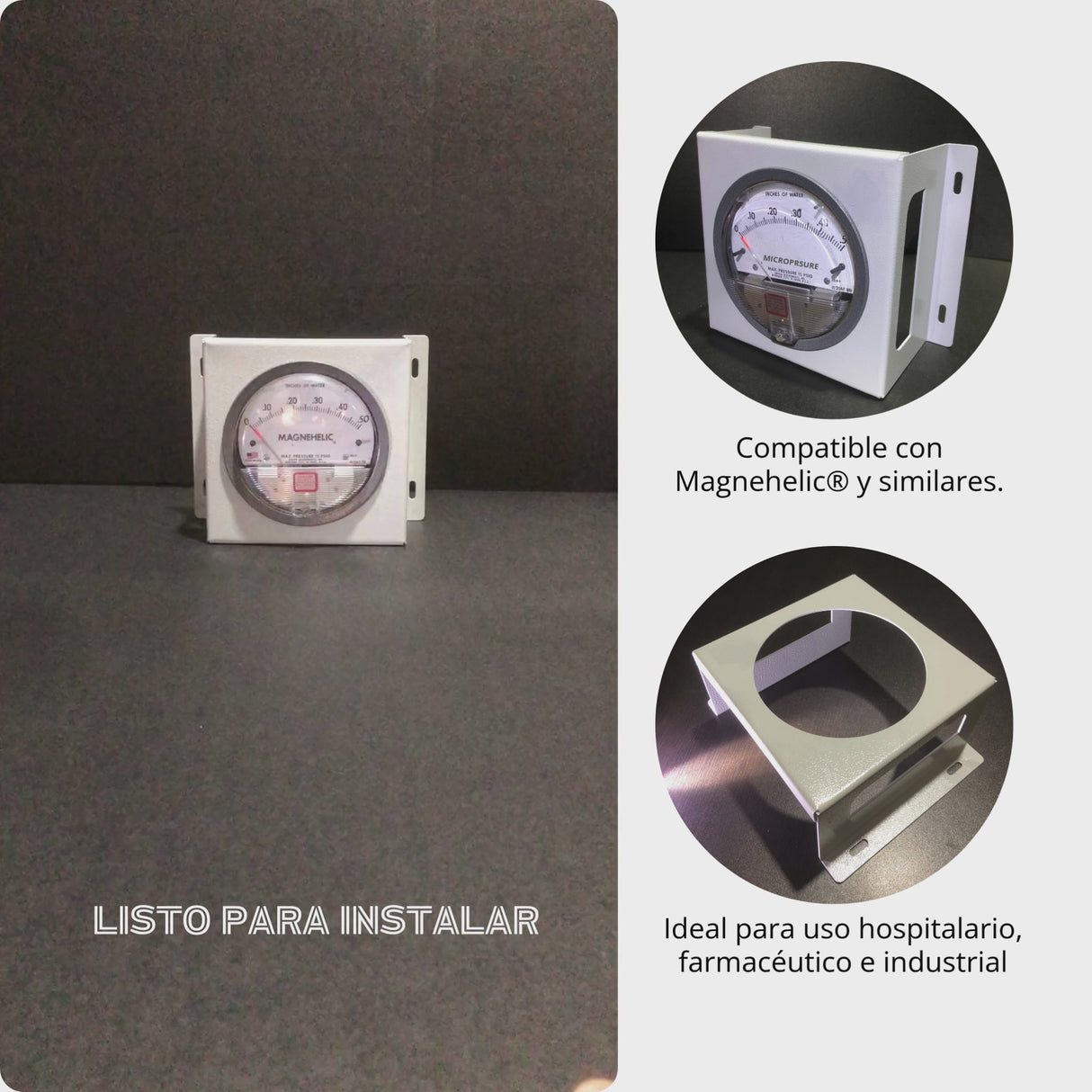 OMEGA STAND™ – Soporte Metálico para Manómetros Diferenciales de Montaje Rápido