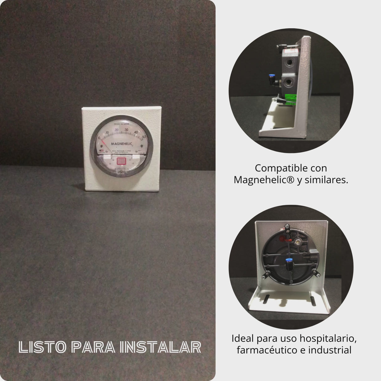 L-STAND™ – Soporte Metálico Tipo “L” para Manómetros Diferenciales HVAC
